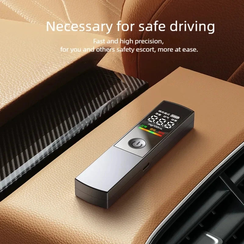 Rilevatore di Alcol Portatile Professionale Ad Alta Sensibilità, con ricarica di tipo C, per guida in stato di ebbrezza, elettronico per auto