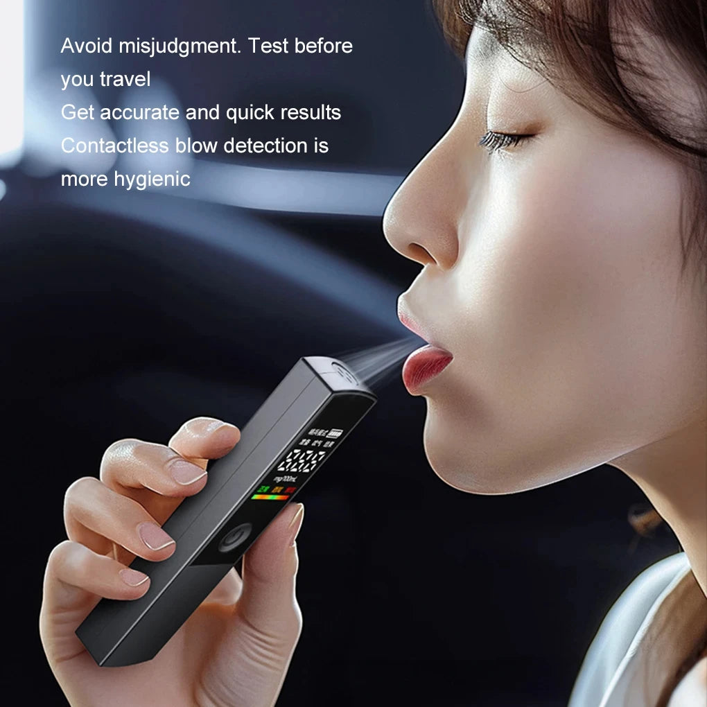 Rilevatore di Alcol Portatile Professionale Ad Alta Sensibilità, con ricarica di tipo C, per guida in stato di ebbrezza, elettronico per auto
